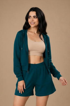 Women’s Cropped Hoodie (Deep Teal)