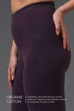 Organic Cotton High-Waist Leggings (Plum)