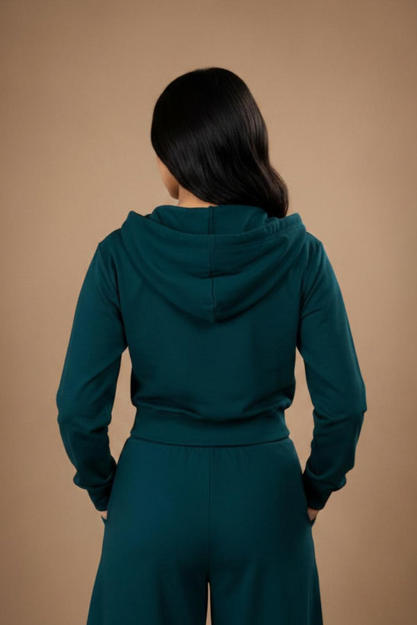 Women’s Cropped Hoodie (Deep Teal)