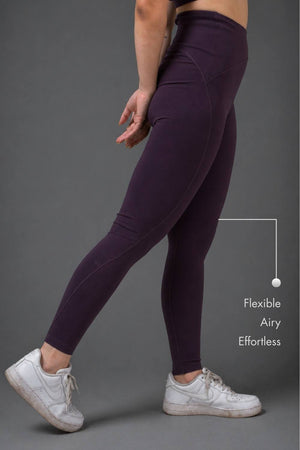 Organic Cotton High-Waist Leggings (Plum)