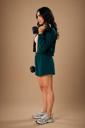 Women’s Cropped Hoodie (Deep Teal)