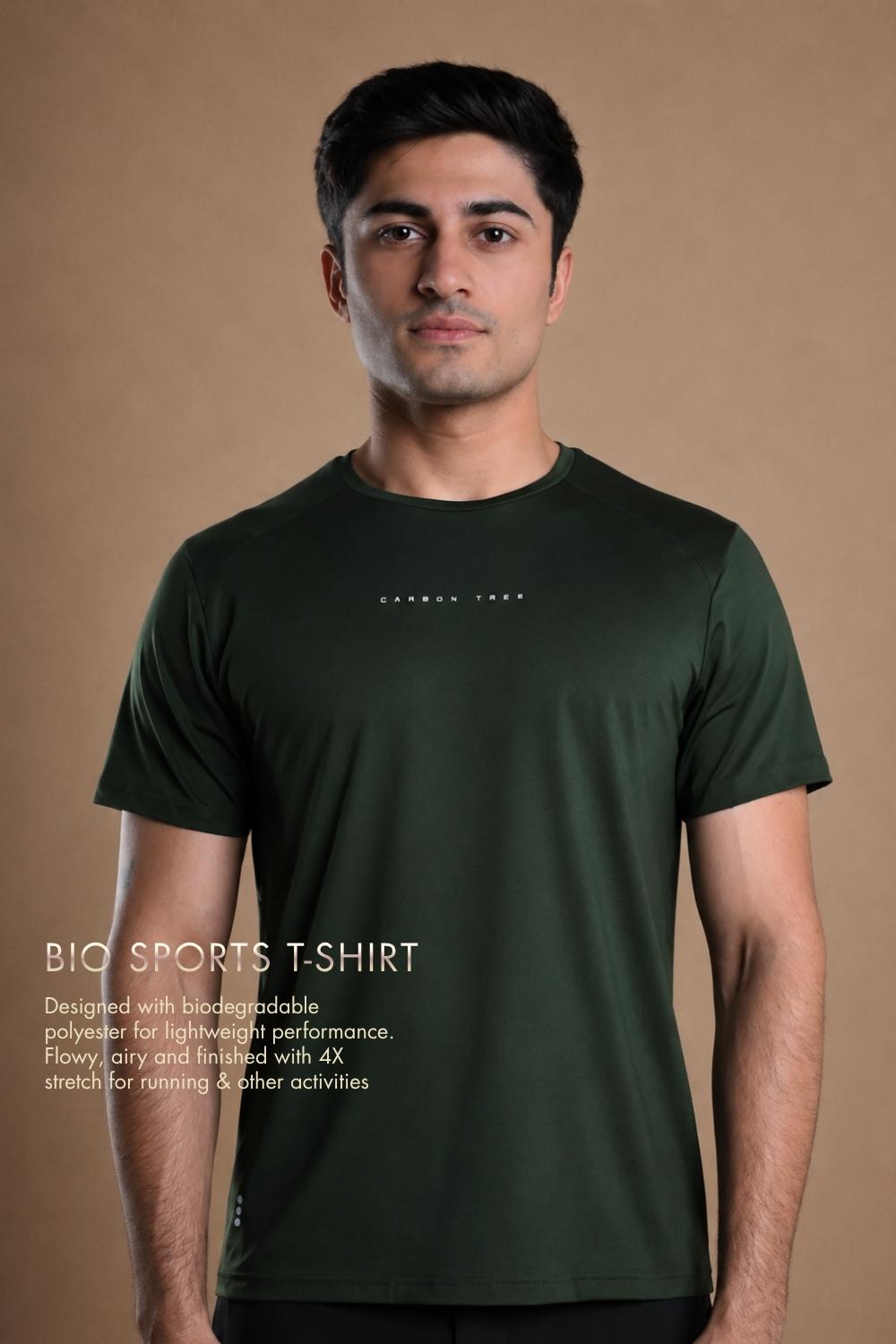Men’s Bio Sports T-Shirt – EcoCiclo™ Biodegradable Polyester (Pine Green)