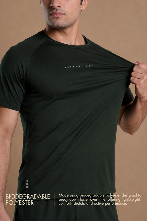 Men’s Bio Sports T-Shirt – EcoCiclo™ Biodegradable Polyester (Pine Green)