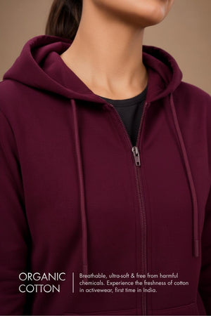 Women’s Cropped Hoodie (Sangria)