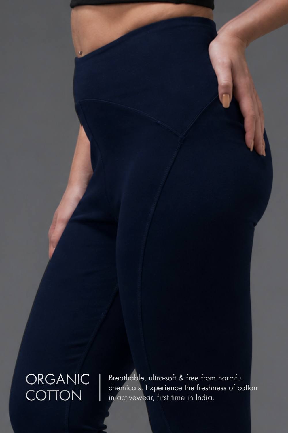 Organic Cotton High-Waist Leggings (Midnight Navy)