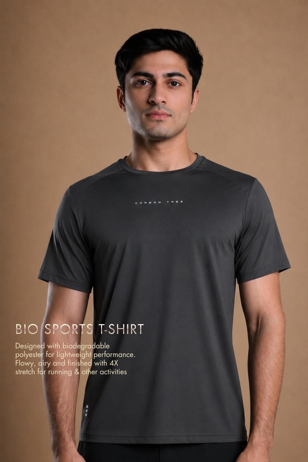 Men’s Bio Sports T-Shirt – EcoCiclo™ Biodegradable Polyester (Coal Grey)