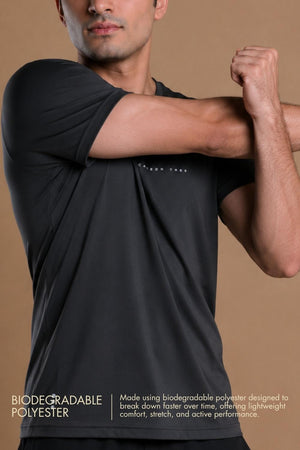 Men’s Bio Sports T-Shirt – EcoCiclo™ Biodegradable Polyester (Coal Grey)