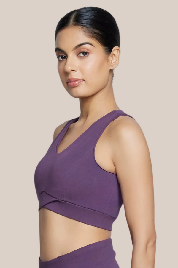 Organic Cotton Max Support Sports Bra (Plum)