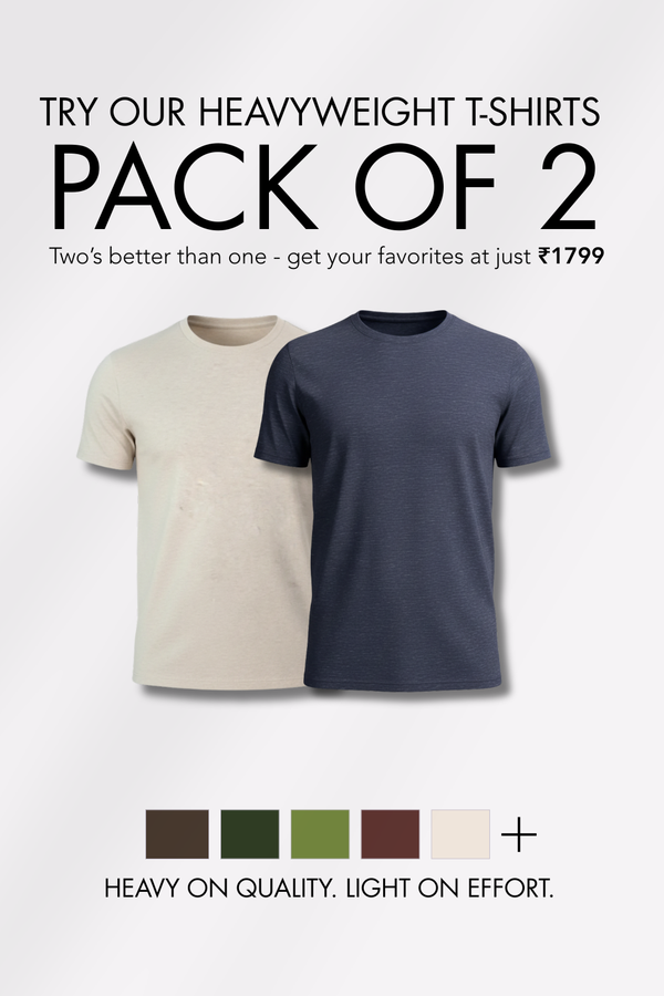 Pack of 2 heavyweight T shirt at 1799