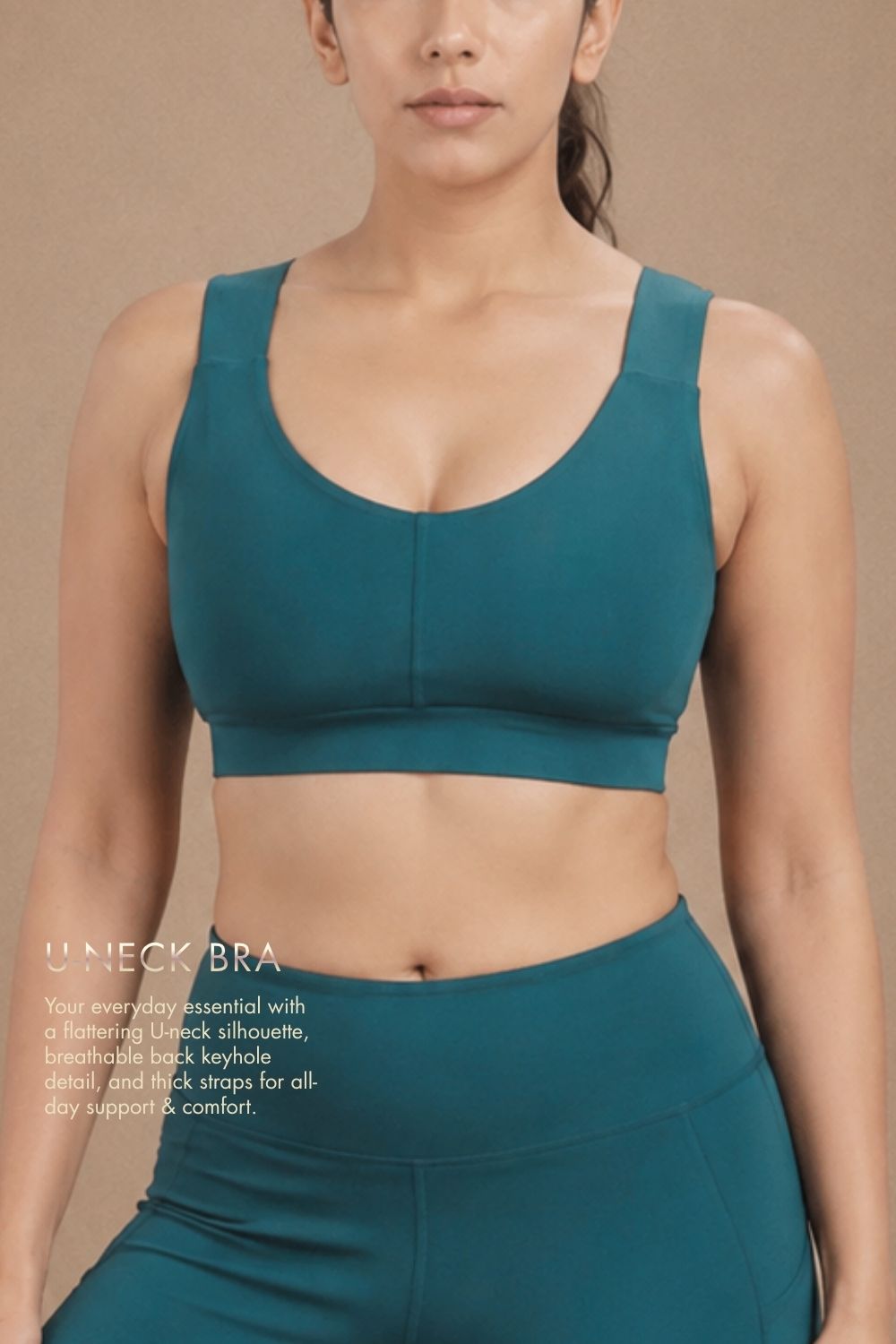 U-Neck Active Bra (Deep Teal)