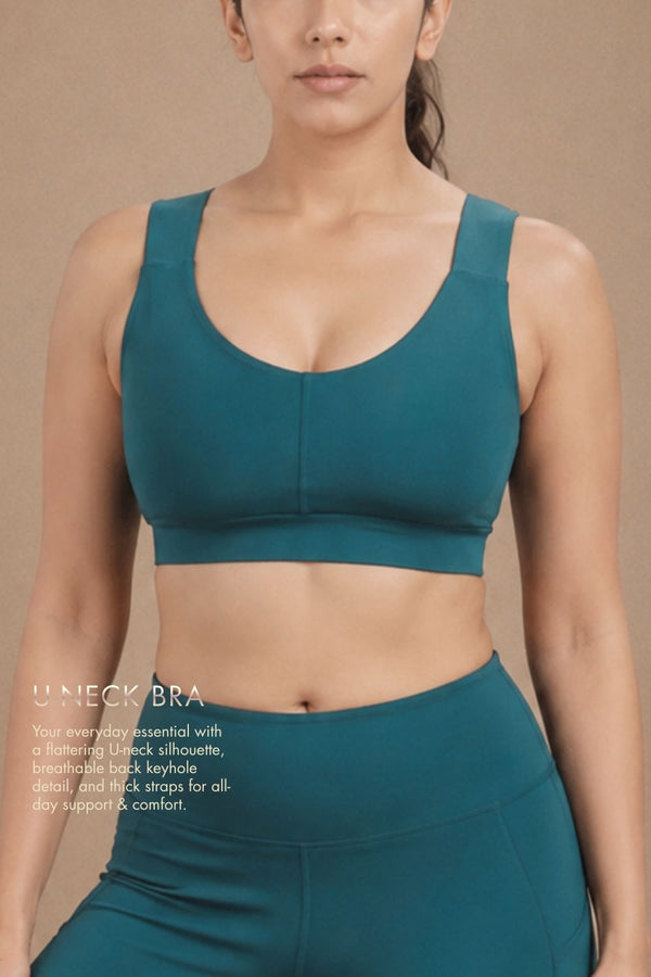 U-Neck Active Bra (Deep Teal)