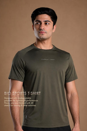 Men’s Bio Sports T-Shirt – EcoCiclo™ Biodegradable Polyester (Sage Green)