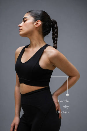 Organic Cotton Max Support Sports Bra (Carbon Black)