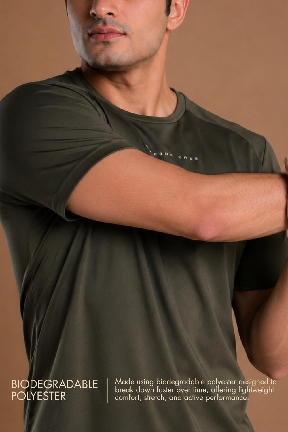 Men’s Bio Sports T-Shirt – EcoCiclo™ Biodegradable Polyester (Sage Green)