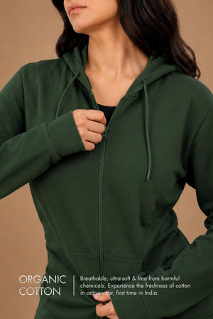 Women’s Cropped Hoodie (Pine Green)
