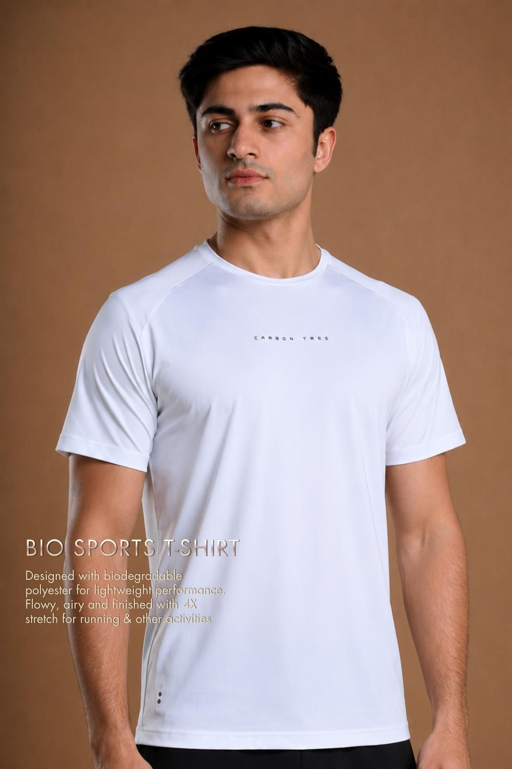 Men’s Bio Sports T-Shirt – EcoCiclo™ Biodegradable Polyester (Chalk)