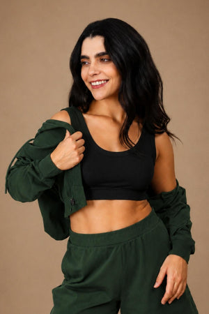 Women’s Cropped Hoodie (Pine Green)