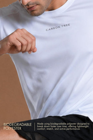 Men’s Bio Sports T-Shirt – EcoCiclo™ Biodegradable Polyester (Chalk)