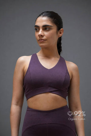Organic Cotton Max Support Sports Bra (Plum)