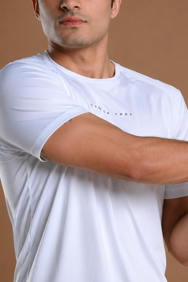 Men’s Bio Sports T-Shirt – EcoCiclo™ Biodegradable Polyester (Chalk)