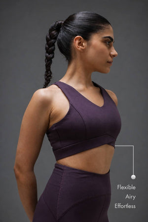 Organic Cotton Max Support Sports Bra (Plum)