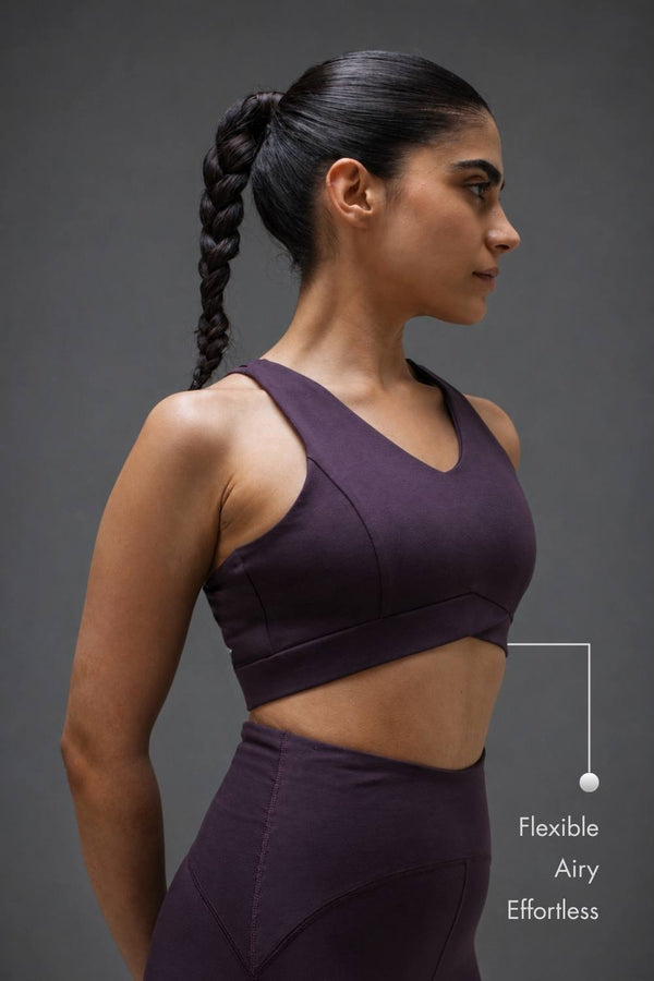 Organic Cotton Max Support Sports Bra (Plum)