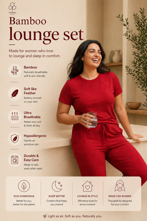 Women’s Bamboo Lounge Set (Bold Red)