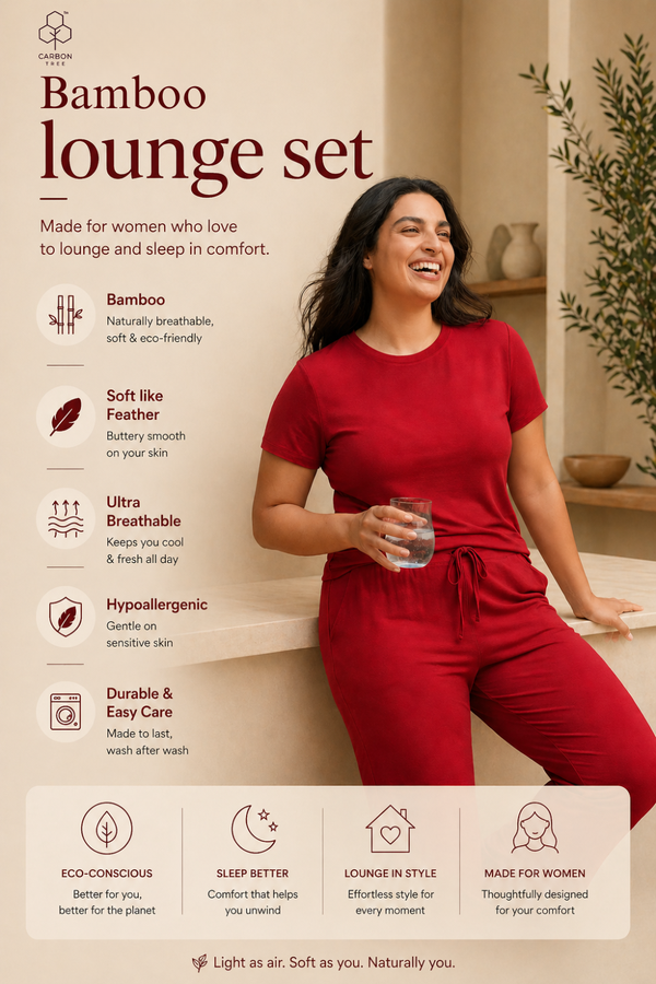 Women’s Bamboo Lounge Set (Bold Red)