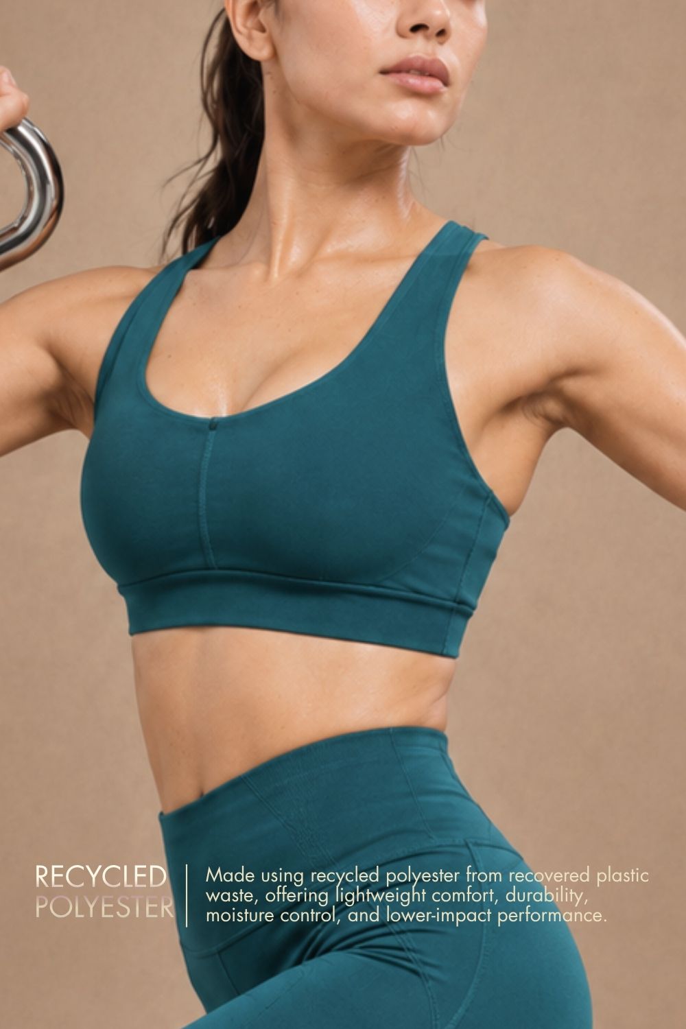 U-Neck Active Bra (Deep Teal)
