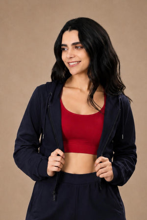 Women’s Cropped Hoodie (Midnight Navy)