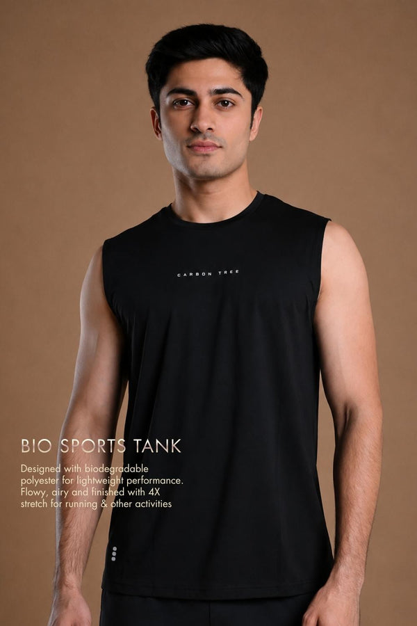Men’s Bio Sports Tank – EcoCiclo™ Biodegradable Polyester (Carbon Black)