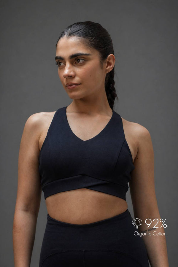 Organic Cotton Max Support Sports Bra (Midnight Navy)