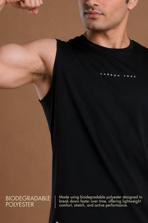 Men’s Bio Sports Tank – EcoCiclo™ Biodegradable Polyester (Carbon Black)