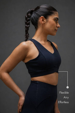 Organic Cotton Max Support Sports Bra (Midnight Navy)