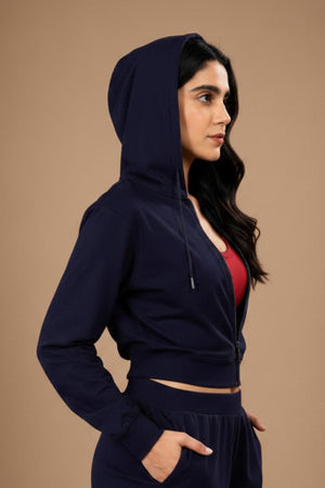 Women’s Cropped Hoodie (Midnight Navy)