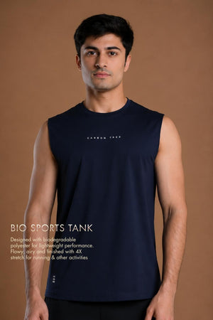 Men’s Bio Sports Tank – EcoCiclo™ Biodegradable Polyester (Midnight Navy)