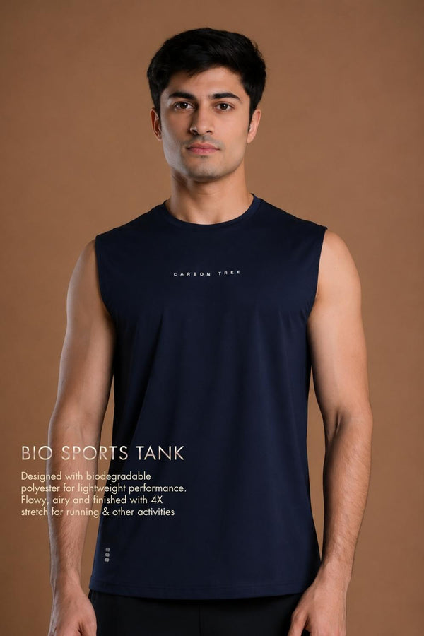 Men’s Bio Sports Tank – EcoCiclo™ Biodegradable Polyester (Midnight Navy)