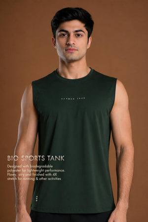 Men’s Bio Sports Tank – EcoCiclo™ Biodegradable Polyester (Pine Green)