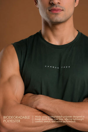 Men’s Bio Sports Tank – EcoCiclo™ Biodegradable Polyester (Pine Green)