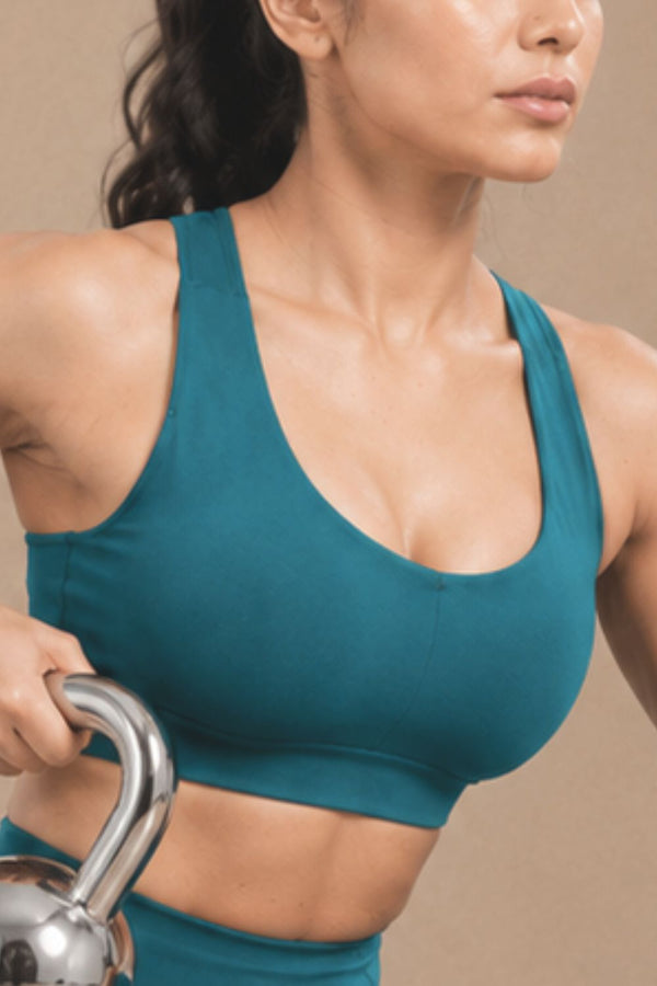 U-Neck Active Bra (Deep Teal)