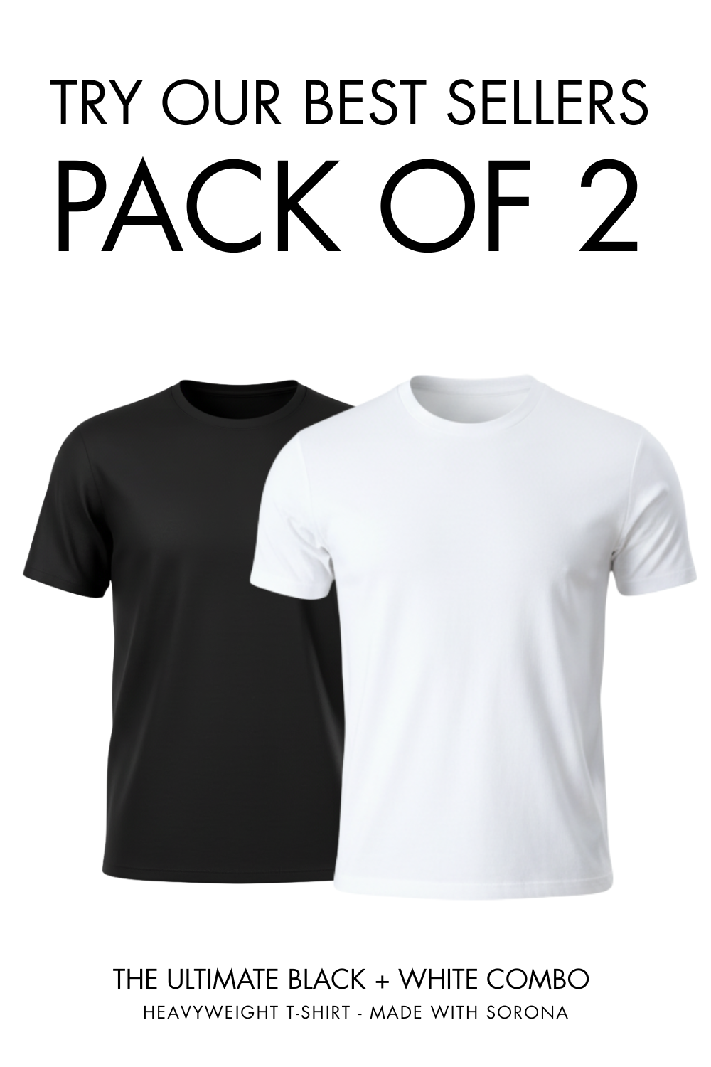 Carbon Heavyweight Black and White Pack of 2