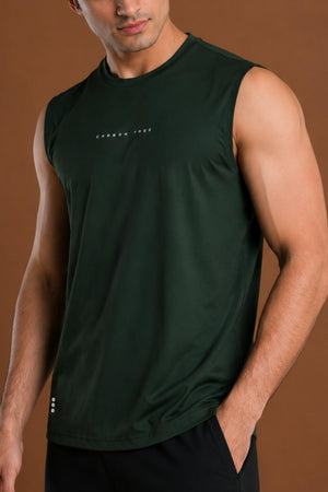 Men’s Bio Sports Tank – EcoCiclo™ Biodegradable Polyester (Pine Green)