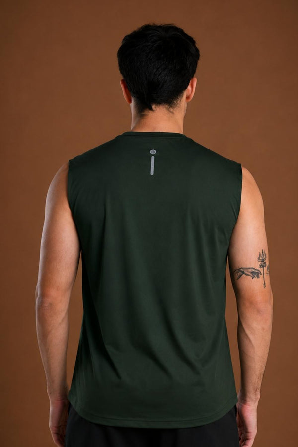 Men’s Bio Sports Tank – EcoCiclo™ Biodegradable Polyester (Pine Green)