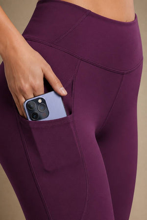 Carbon Sculpt Legging (2 Pockets) (Deep Purple)