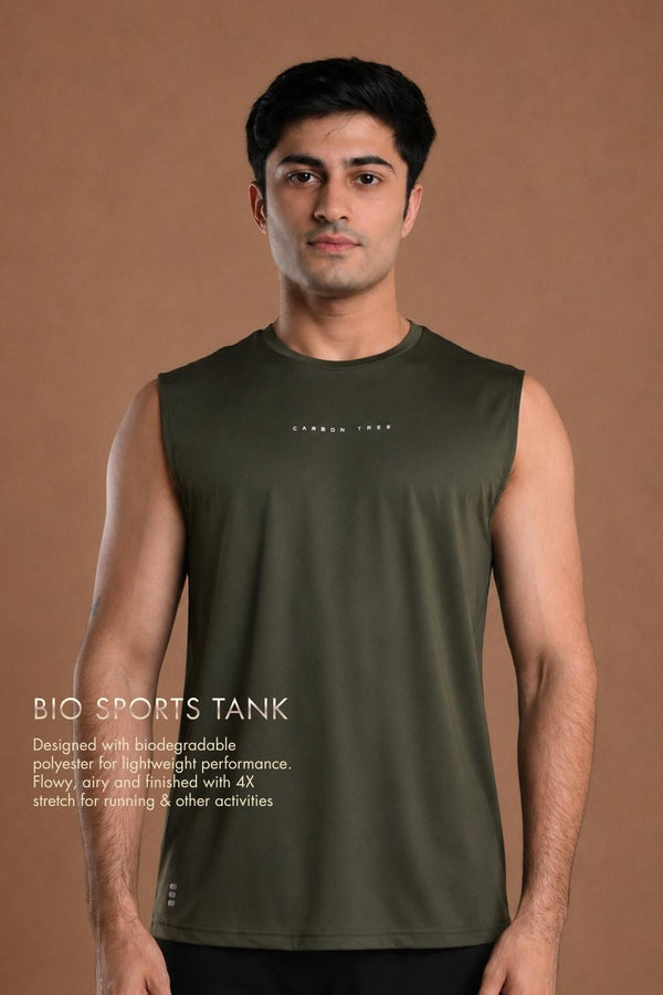 Men’s Bio Sports Tank – EcoCiclo™ Biodegradable Polyester (Sage Green)