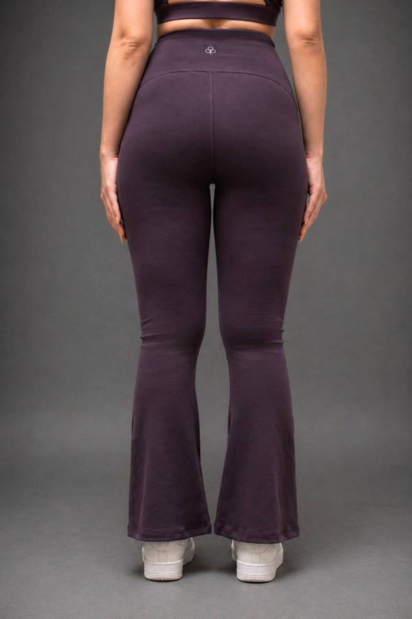Organic Cotton Flared Training Leggings (Plum)