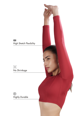 Cropped Active Tee (Red Rush)