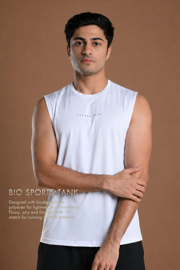 Men’s Bio Sports Tank – EcoCiclo™ Biodegradable Polyester (Chalk)