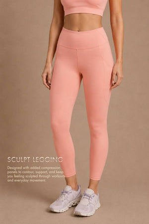 Carbon Sculpt Legging (2 Pockets) (Peach)