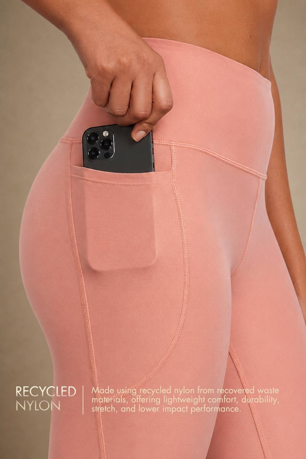 Carbon Sculpt Legging (2 Pockets) (Peach)